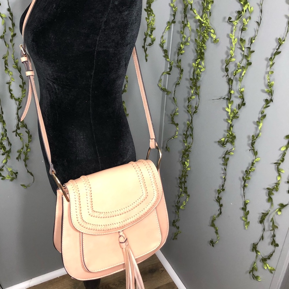 Franco Sarto Vegan Leather Blush Pink Saddle Bag